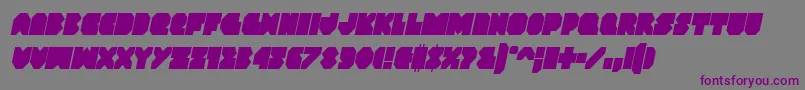 Czcionka Vxrocketcondital – fioletowe czcionki na szarym tle