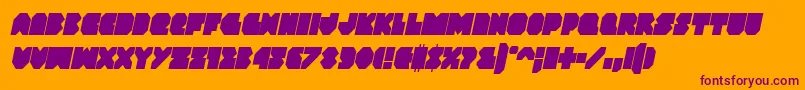 Vxrocketcondital Font – Purple Fonts on Orange Background