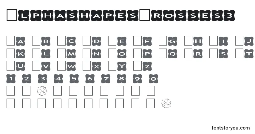 A fonte AlphashapesCrosses3 – alfabeto, números, caracteres especiais
