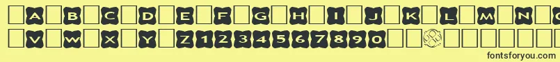 AlphashapesCrosses3 Font – Black Fonts on Yellow Background