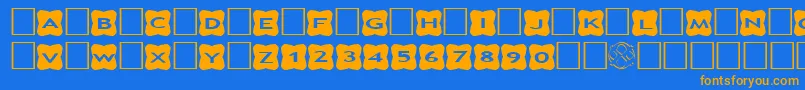 Шрифт AlphashapesCrosses3 – оранжевые шрифты на синем фоне