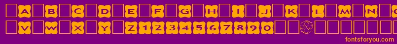 AlphashapesCrosses3 Font – Orange Fonts on Purple Background