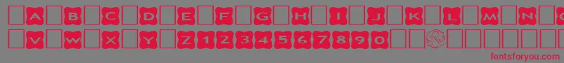 AlphashapesCrosses3 Font – Red Fonts on Gray Background