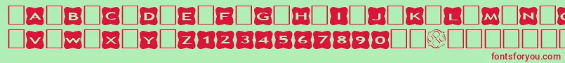 AlphashapesCrosses3 Font – Red Fonts on Green Background