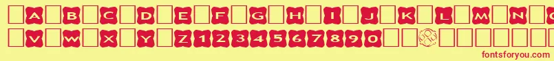 AlphashapesCrosses3 Font – Red Fonts on Yellow Background