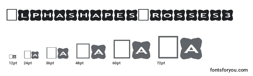 Größen der Schriftart AlphashapesCrosses3