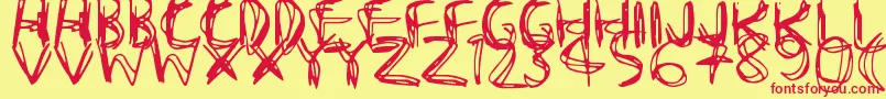 ScribbleWire Font – Red Fonts on Yellow Background