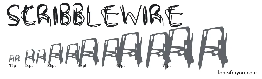 Размеры шрифта ScribbleWire