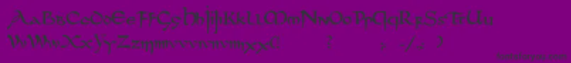 DsUncialfunnyhandMedium Font – Black Fonts on Purple Background