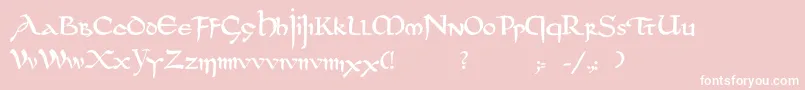 フォントDsUncialfunnyhandMedium – ピンクの背景に白い文字