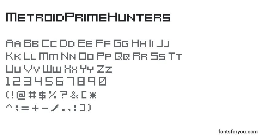 Schriftart MetroidPrimeHunters – Alphabet, Zahlen, spezielle Symbole