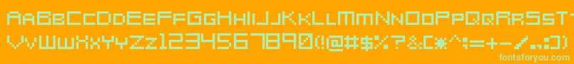 MetroidPrimeHunters Font – Green Fonts on Orange Background
