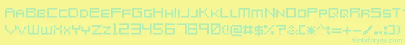 MetroidPrimeHunters Font – Green Fonts on Yellow Background