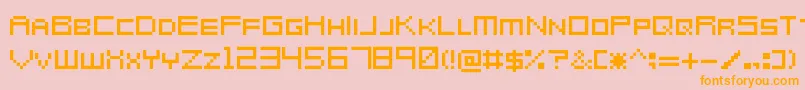 MetroidPrimeHunters Font – Orange Fonts on Pink Background