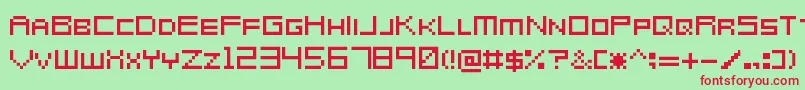 MetroidPrimeHunters Font – Red Fonts on Green Background