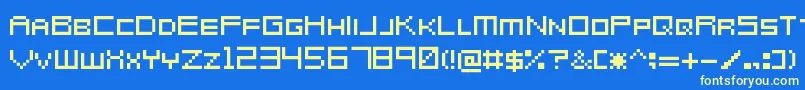 MetroidPrimeHunters Font – Yellow Fonts on Blue Background