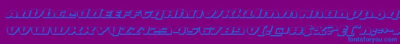 Blackbishop3Dital-Schriftart – Blaue Schriften auf violettem Hintergrund