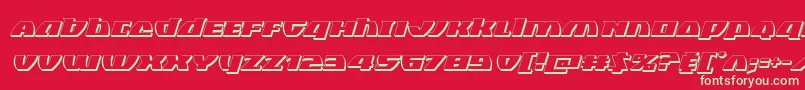 フォントBlackbishop3Dital – 赤い背景に緑の文字