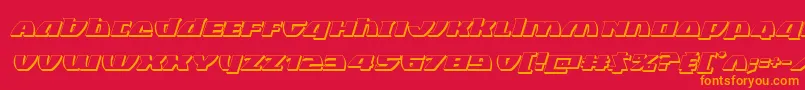 Police Blackbishop3Dital – polices orange sur fond rouge