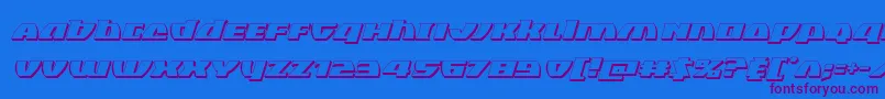 Blackbishop3Dital-Schriftart – Violette Schriften auf blauem Hintergrund