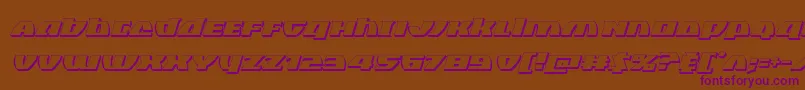 Blackbishop3Dital-Schriftart – Violette Schriften auf braunem Hintergrund