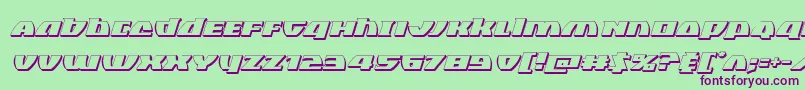 Blackbishop3Dital-Schriftart – Violette Schriften auf grünem Hintergrund