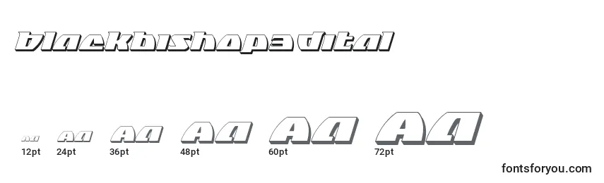 Blackbishop3Dital Font Sizes
