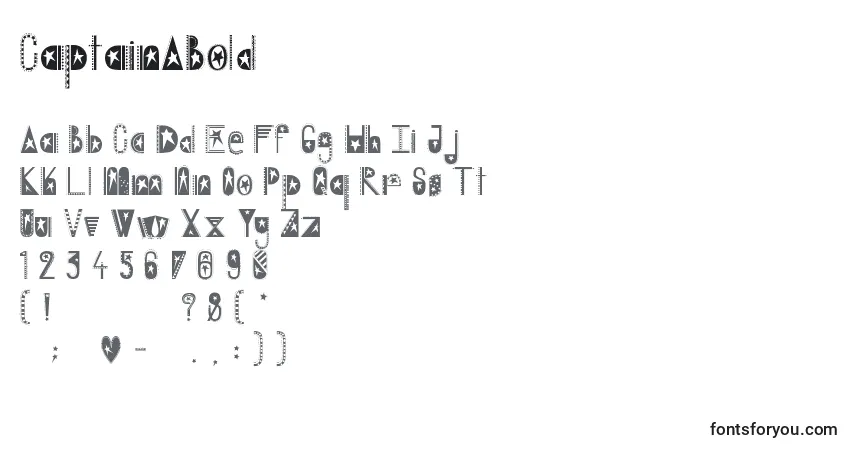 Шрифт CaptainABold – алфавит, цифры, специальные символы