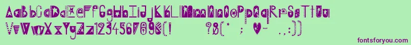 CaptainABold Font – Purple Fonts on Green Background