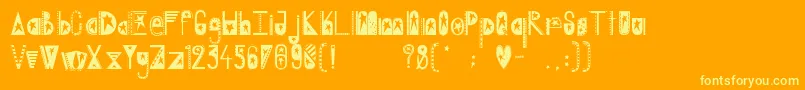 CaptainABold Font – Yellow Fonts on Orange Background