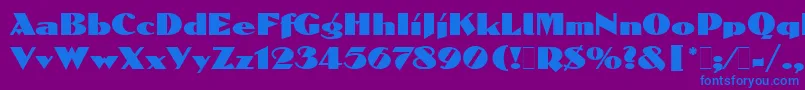 DolmenLetPlain.1.0 Font – Blue Fonts on Purple Background