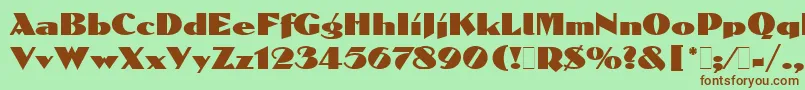 DolmenLetPlain.1.0 Font – Brown Fonts on Green Background