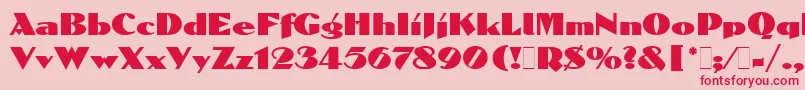 DolmenLetPlain.1.0 Font – Red Fonts on Pink Background