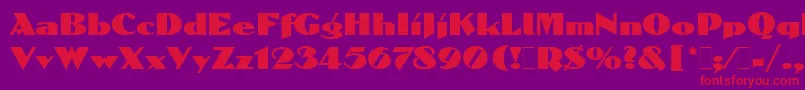 DolmenLetPlain.1.0 Font – Red Fonts on Purple Background