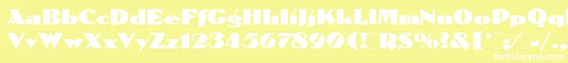 DolmenLetPlain.1.0 Font – White Fonts on Yellow Background