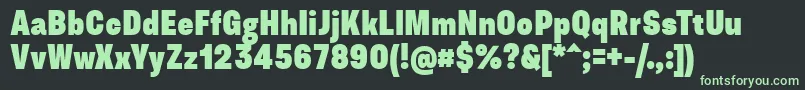 AsketCondensedExtrabold-fontti – vihreät fontit mustalla taustalla