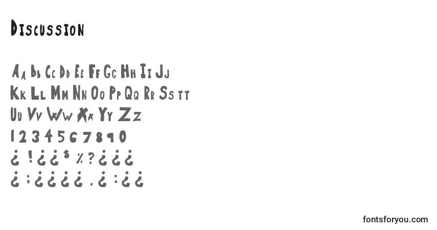 Czcionka Discussion – alfabet, cyfry, specjalne znaki