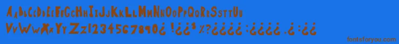 フォントDiscussion – 茶色の文字が青い背景にあります。