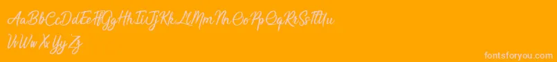 SaturdayBeLikeMadness-fontti – vaaleanpunaiset fontit oranssilla taustalla