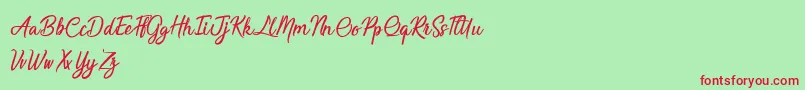 SaturdayBeLikeMadness Font – Red Fonts on Green Background