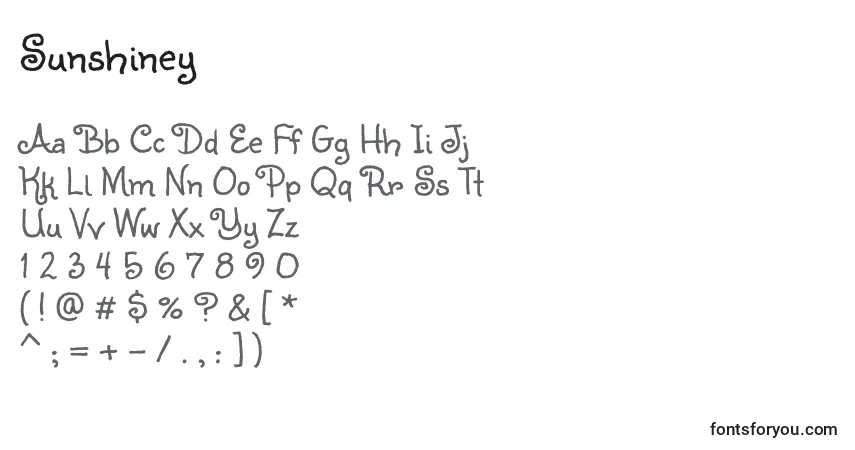 Fuente Sunshiney - alfabeto, números, caracteres especiales