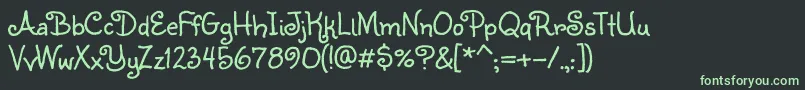 フォントSunshiney – 黒い背景に緑の文字