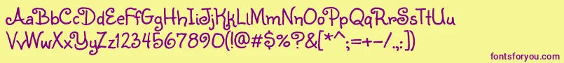 Sunshiney Font – Purple Fonts on Yellow Background