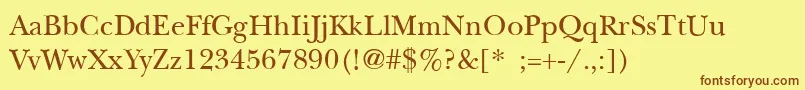 NewbaskervilleLight Font – Brown Fonts on Yellow Background