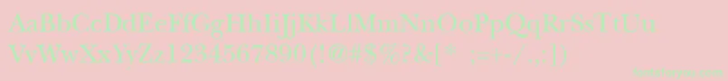 NewbaskervilleLight Font – Green Fonts on Pink Background