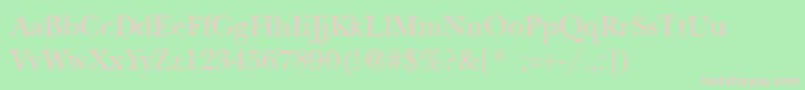 NewbaskervilleLight Font – Pink Fonts on Green Background