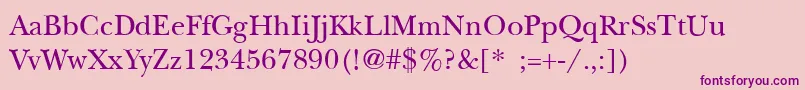 NewbaskervilleLight Font – Purple Fonts on Pink Background