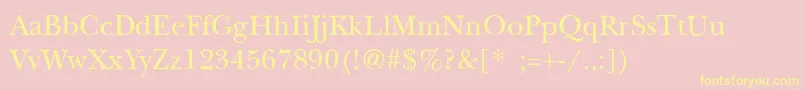 NewbaskervilleLight Font – Yellow Fonts on Pink Background