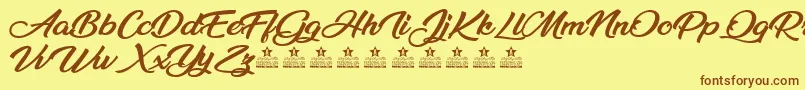 MilleniaPersonalUse Font – Brown Fonts on Yellow Background