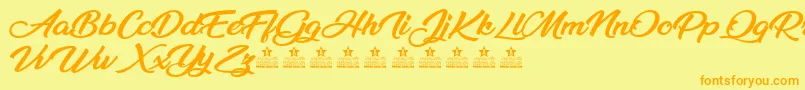 MilleniaPersonalUse Font – Orange Fonts on Yellow Background